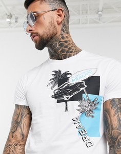 Белая футболка с принтом Versace Jeans-Белый