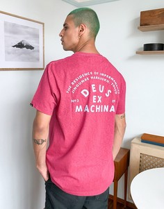 Розовая футболка с принтом на спине Deus Ex Machina-Розовый