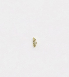 Серьга-гвоздик из позолоченного серебра в виде листочка Kingsley Ryan - 6 мм-Золотой