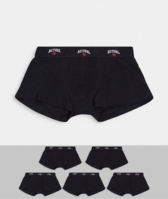 Набор из 5 черных боксеров-брифов ASOS DESIGN Actual-Черный