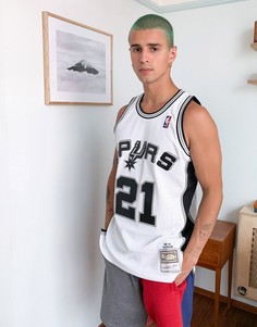 Белая майка Mitchell & Ness NBA San Antonio Spurs Tim Duncan 98-99-Белый