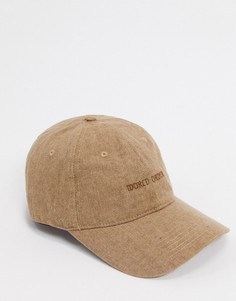 Коричневая бейсболка с надписью ASOS DESIGN-Коричневый
