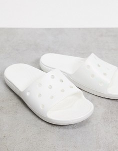 Белые шлепанцы Crocs-Белый