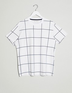 Черно-белая футболка в клетку Celio-Белый