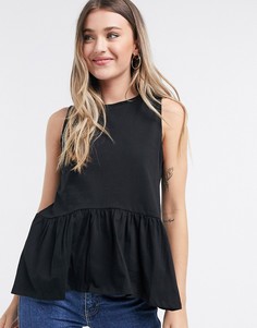 Свободный топ без рукавов ASOS DESIGN-Черный