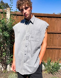 Голубая рубашка без рукавов в стиле oversized Reclaimed Vintage-Красный