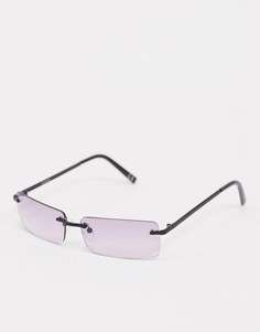 Солнцезащитные очки без оправы в стиле 90-х с лавандовыми стеклами ASOS DESIGN-Фиолетовый