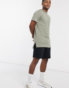 Длинная футболка цвета хаки с разрезами по бокам ASOS DESIGN-Зеленый