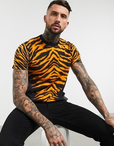 Футболка oversized с принтом Versace Jeans-Черный