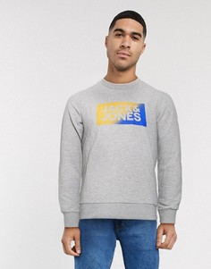Свитшот с круглым вырезом и эффектом деграде Jack & Jones-Серый