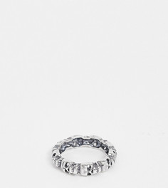 Серебряное кольцо с черепами ASOS DESIGN-Серебряный