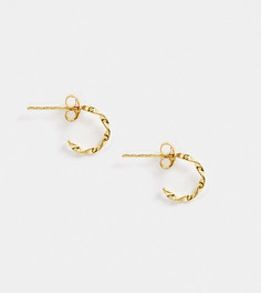 Серьги-кольца из позолоченного серебра ASOS DESIGN-Золотой