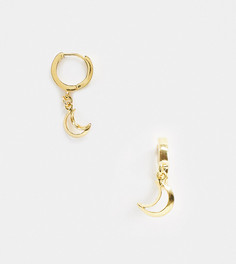 Серебряные позолоченные серьги-кольца ASOS DESIGN-Золотой
