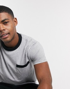 Серая меланжевая футболка с окантовкой ASOS DESIGN-Мульти