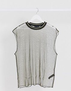 Прозрачная oversized-футболка из золотистой сеточки ASOS DESIGN-Золотой