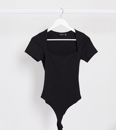 Черное боди с квадратным вырезом ASOS DESIGN Tall-Черный