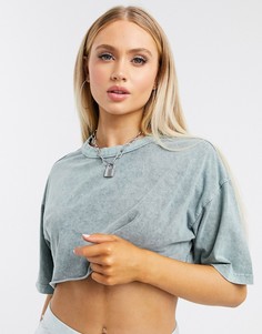 Мятная короткая футболка ASOS DESIGN-Зеленый
