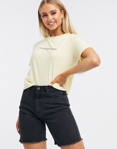 Короткая футболка с логотипом Calvin Klein-Синий