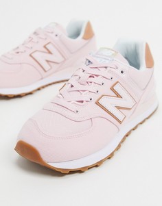Розовые кроссовки средней высоты New Balance 574-Розовый