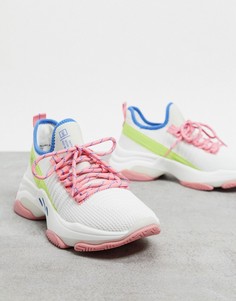 Белые кроссовки с розовой отделкой Steve Madden Mac-Мульти