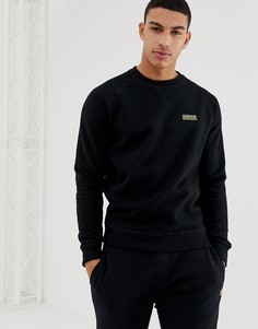 Черный свитшот с круглым вырезом и логотипом Barbour International