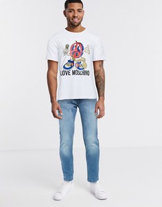 Футболка с принтом Love Moschino-Белый
