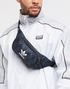 Черная сумка-кошелек на пояс с логотипом-трилистником adidas Originals-Черный