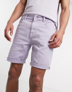 Джинсовые шорты скинни лавандового цвета ASOS DESIGN-Фиолетовый