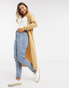 Бежевый кардиган макси ASOS DESIGN-Светло-бежевый