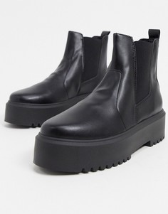 Черные ботинки челси на массивной подошве ASOS DESIGN-Черный