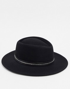 Черная шляпа с лентой ASOS DESIGN-Черный