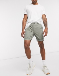 Супероблегающие шорты чиносы цвета хаки ASOS DESIGN-Зеленый