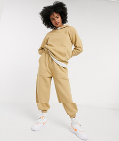 Бежевый спортивный костюм с худи и джоггерами с карманами ASOS DESIGN-Коричневый