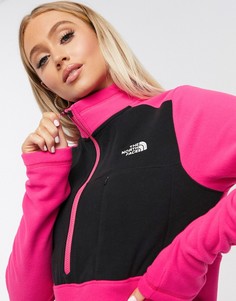 Розовый флисовый свитшот в стиле колор блок The North Face