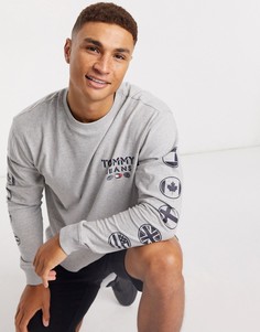 Лонгслив с принтом Tommy Jeans-Серый