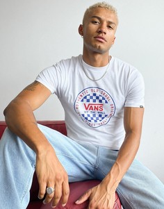 Белая футболка с логотипом в клетку Vans-Белый