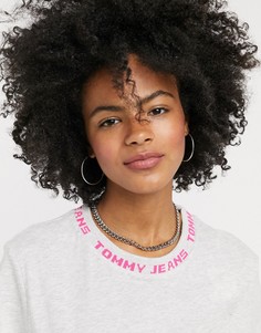 Серая футболка с логотипом Tommy Jeans-Серый