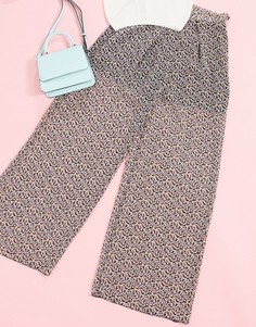 Широкие шифоновые брюки в мелкий цветочек New Look-Мульти