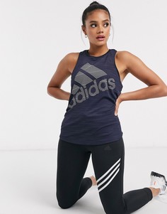 Темно-синяя майка с логотипом Adidas Training BOS-Темно-синий