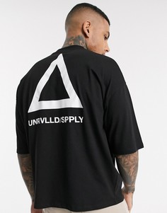 Oversized-футболка с принтом логотипа ASOS DESIGN Unrivalled Supply-Черный