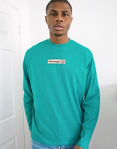 Oversized-лонгслив с логотипом "Day Social" ASOS DESIGN-Зеленый