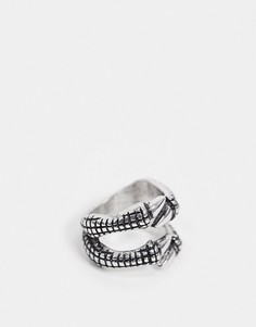 Серебристое кольцо в стиле клешней краба ASOS DESIGN-Серебряный