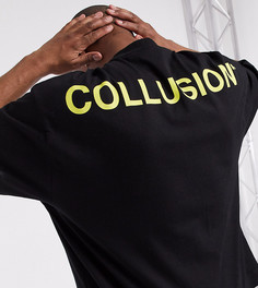Футболка в стиле oversized с логотипом COLLUSION-Черный