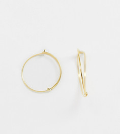 Серьги-кольца из позолоченного серебра ASOS DESIGN-Золотой