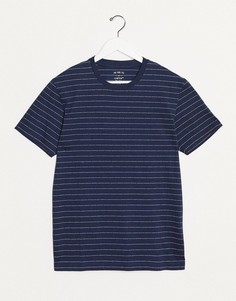 Темно-синяя футболка в полоску Celio-Темно-синий