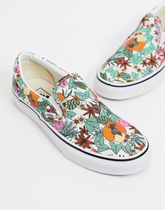 Кеды-слипоны с разноцветным тропическим принтом Vans Ua Classic-Мульти