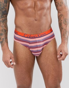 Хлопковые трусы в полоску Calvin Klein ID-Оранжевый