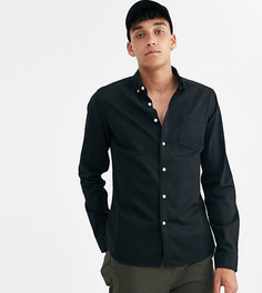 Черная джинсовая рубашка зауженного кроя из органического хлопка ASOS DESIGN Tall-Черный