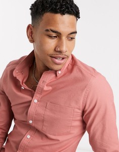 Розовая облегающая оксфордская рубашка ASOS DESIGN-Розовый