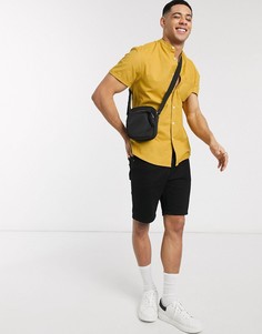 Облегающая оксфордская рубашка горчичного цвета с воротником на пуговице ASOS DESIGN-Желтый